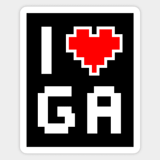 I Love GA - Pixel heart for Georgia gamer Magnet